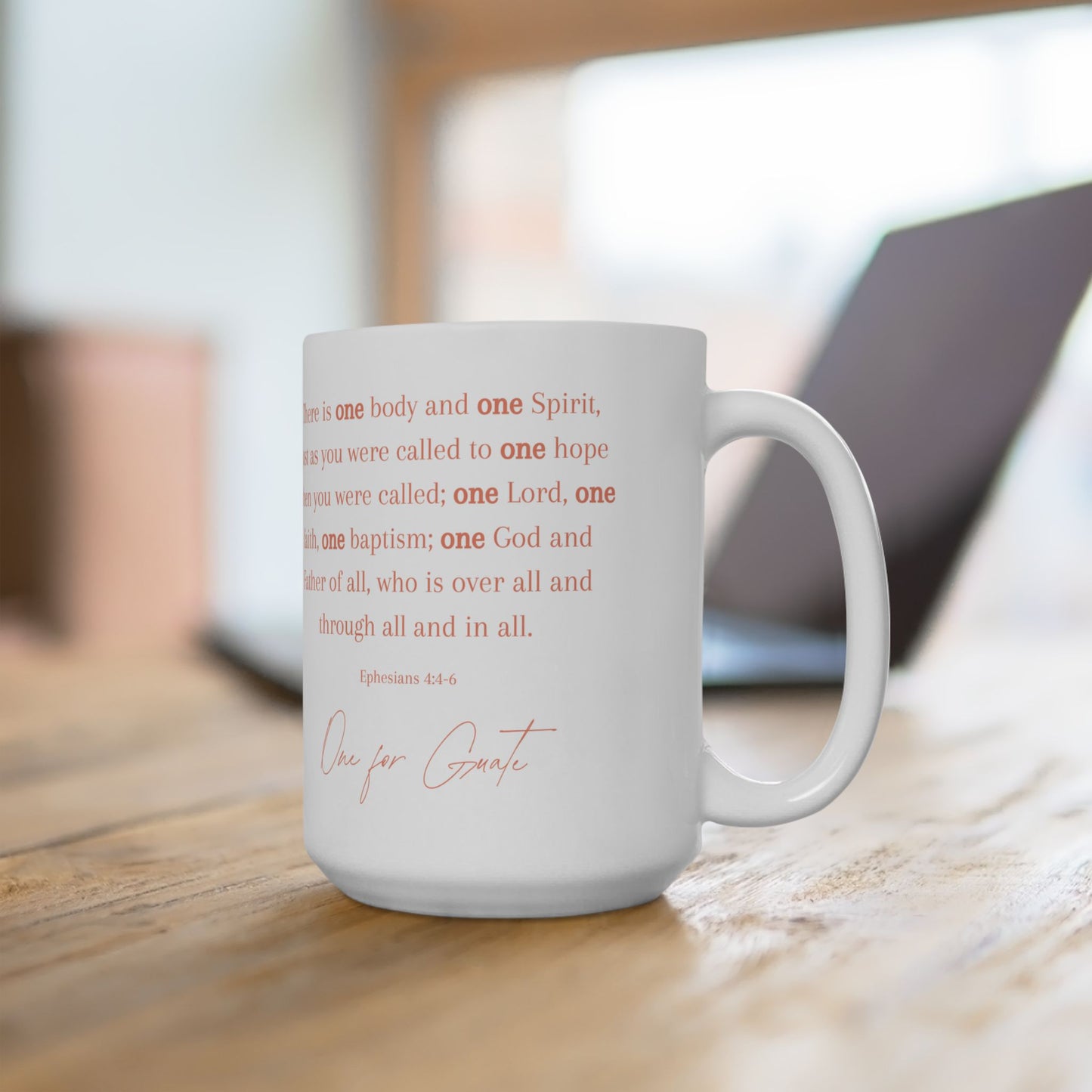 Floral Hibiscus and Ephesians 4:4-6 Coffee Mug