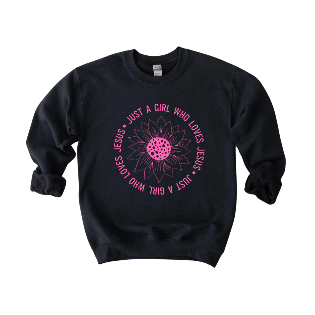 Girls “Just a Girl Who Loves Jesus” Sweatshirt