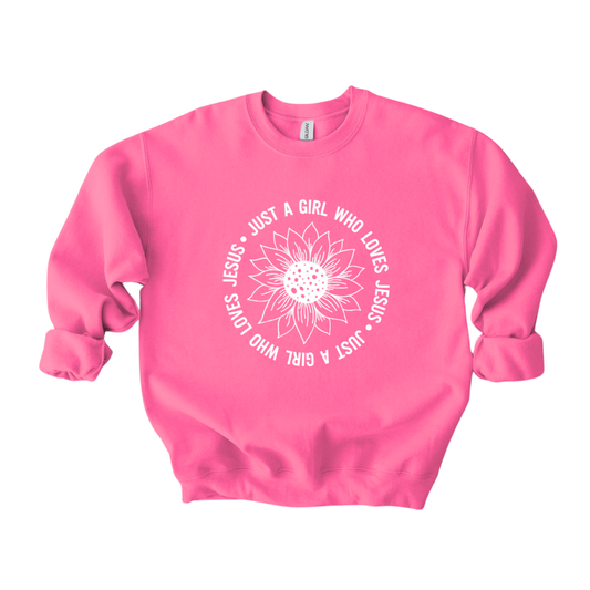 Girls “Just a Girl Who Loves Jesus” Sweatshirt